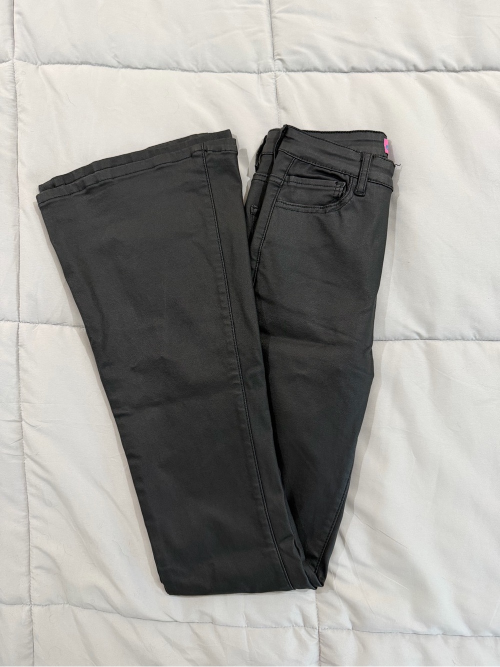 Edikted High-Rise Faux Leather Flared Jeans - Picture 5 of 6